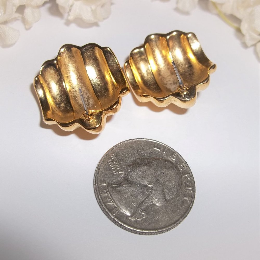 VINTAGE Earring, Gold Earring, Vintage Gold Earring, Earring Set Earring A039 - Picture 3 of 6